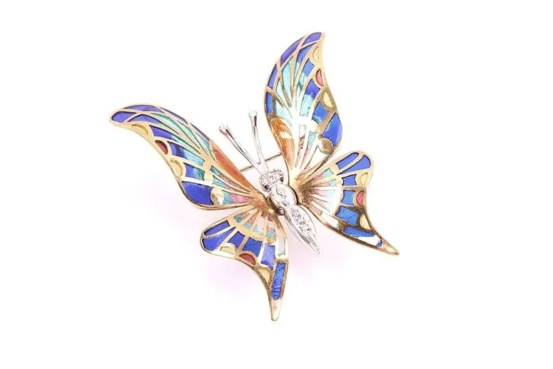 bunte Diamantbrosche Schmetterling