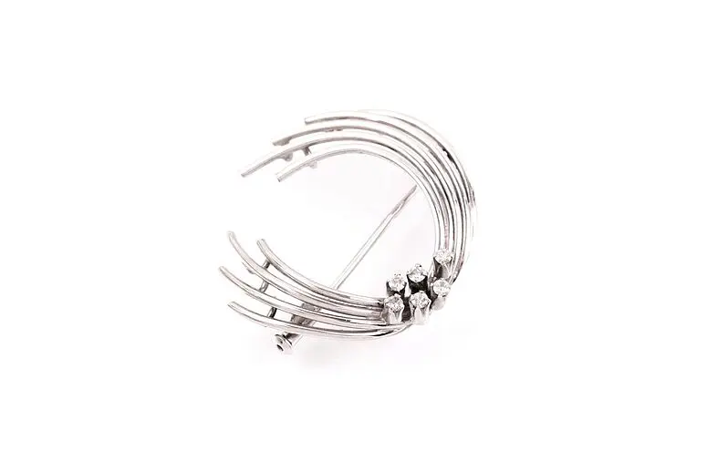 Weißgold Brillant Brosche