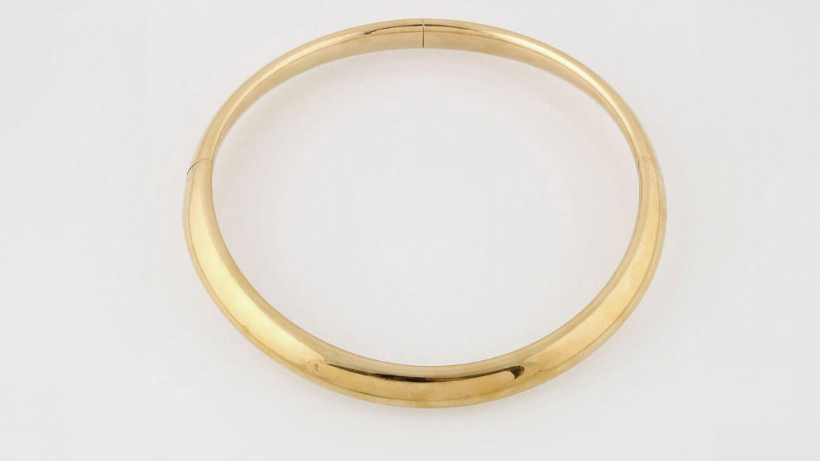 breiterer Halsreif aus Gelbgold