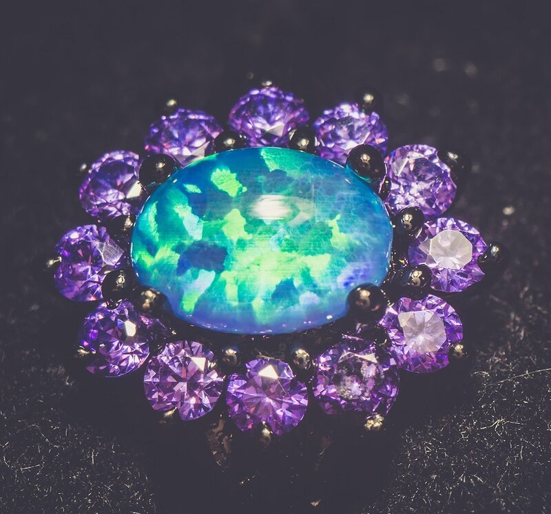 Blauer Opal-Ring