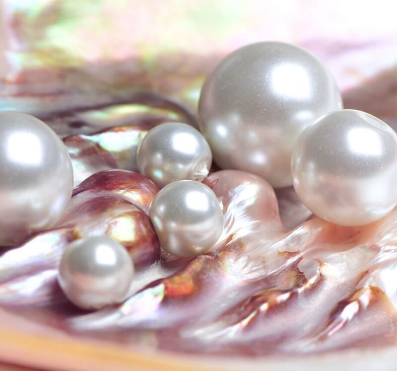 Naturperlen in Austernschale