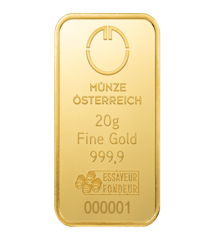 Goldbarren der Münze Österreich