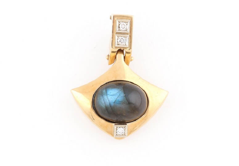 Goldener Labradorit Brillantanhänger