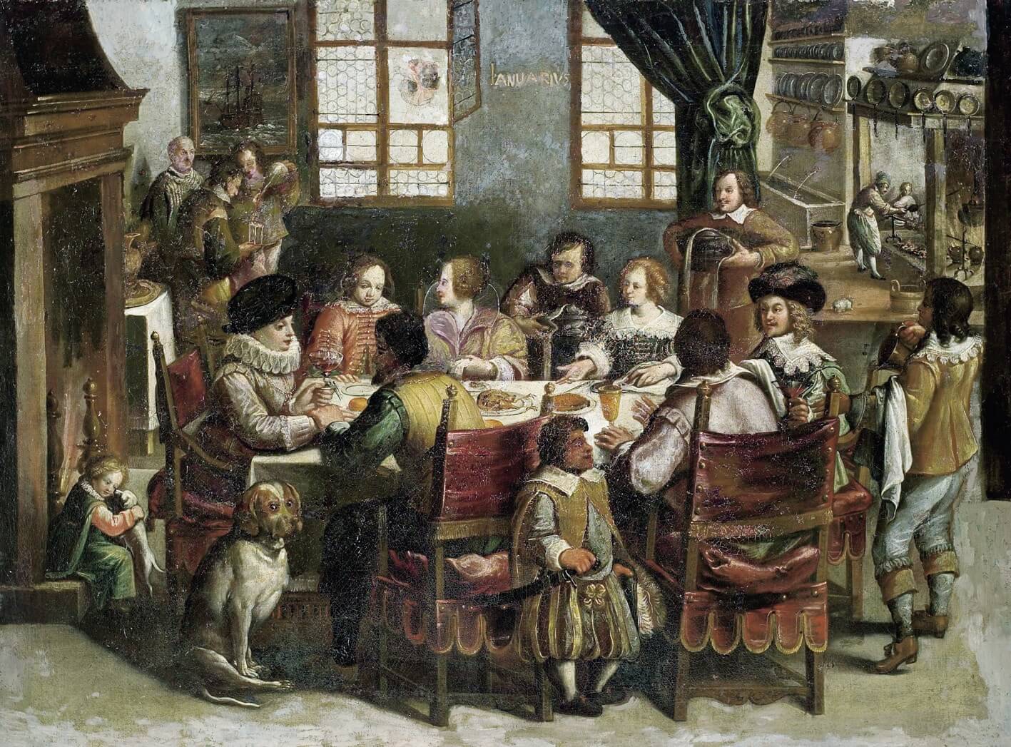 Wolfgang Haimbach - Umkreis, Festmahl in einem Schloss