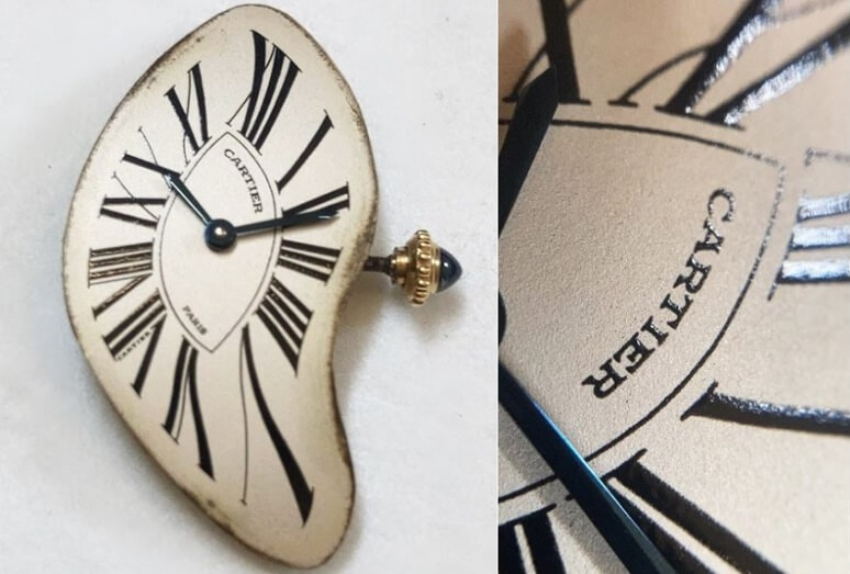 Cartier Crash mit ausgebautem Zifferblatt