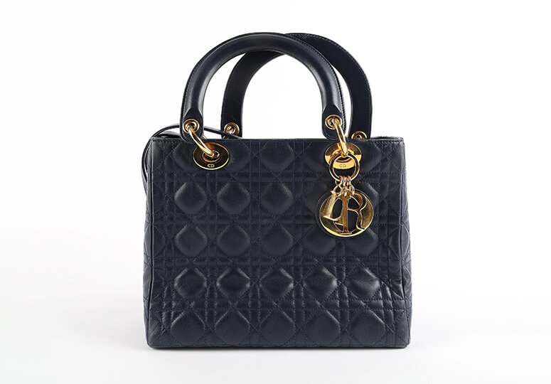 Luxustasche Lady Dior schwarzes Leder
