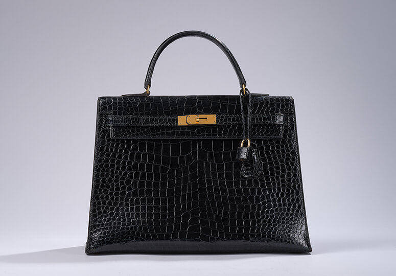 Hermés Luxustasche schwarzes Leder